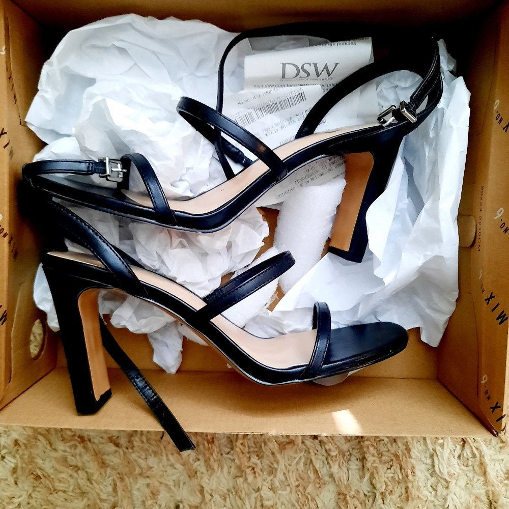 Black strappy heels